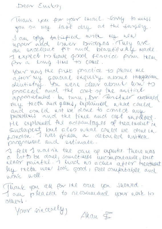 handwritten testimonial